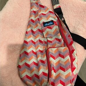 KAVU Chevron Patterned Sling Bag in Red and Pink